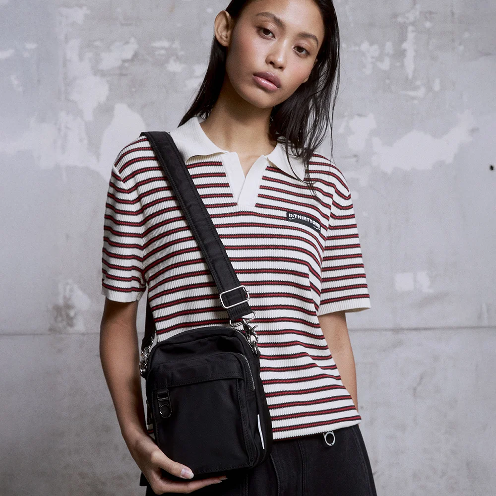 Nylon Travel Pocket Sling Bag (Black)