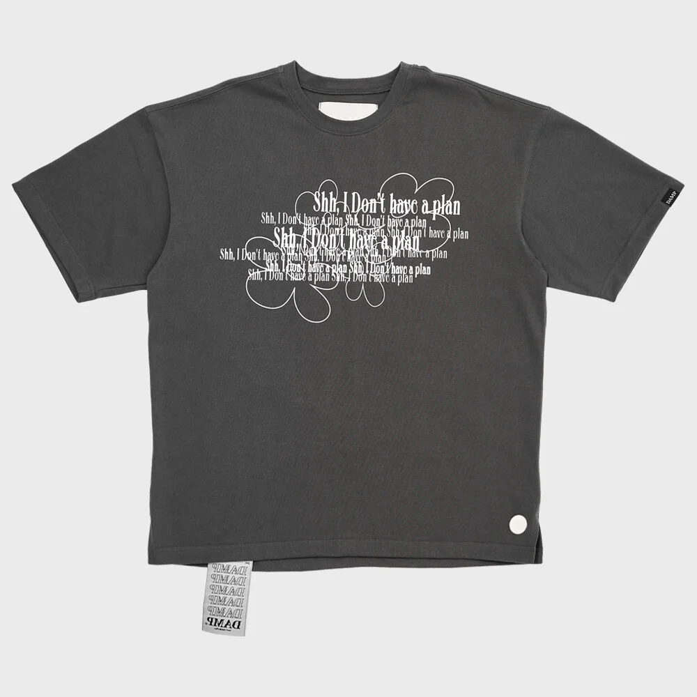 DAMP 'FLOWER' OVERSIZED TEE_CHARCOAL