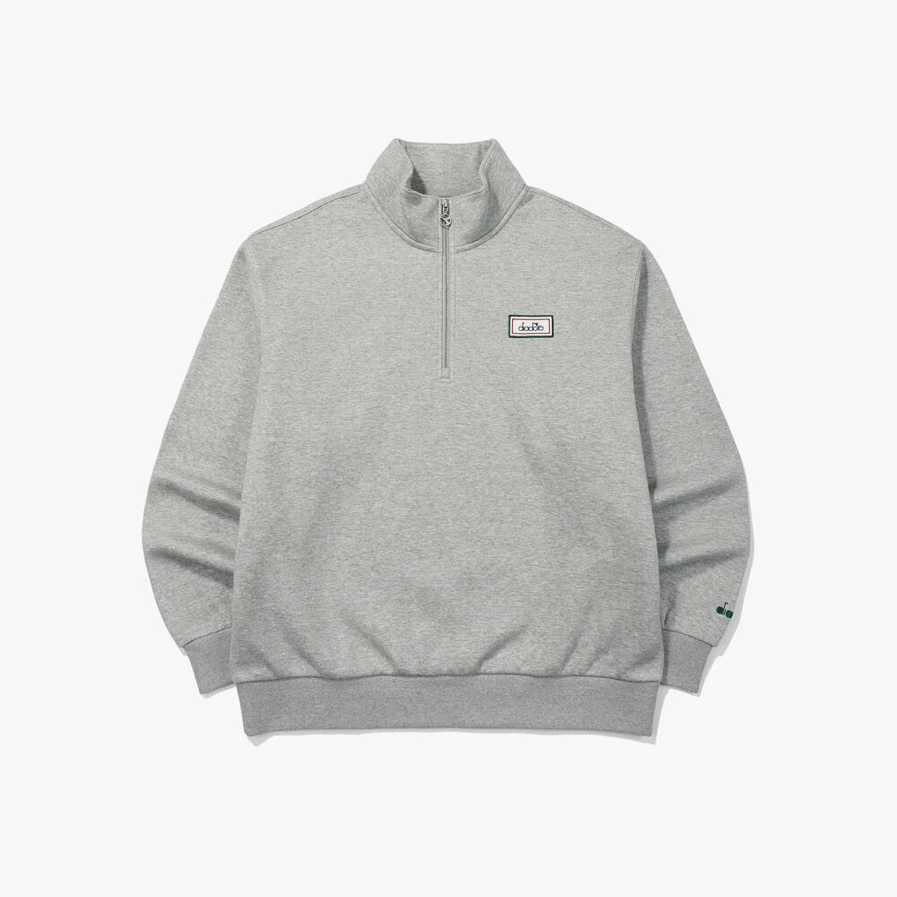 舒適 加絨 半拉鏈 衛衣 GREY
