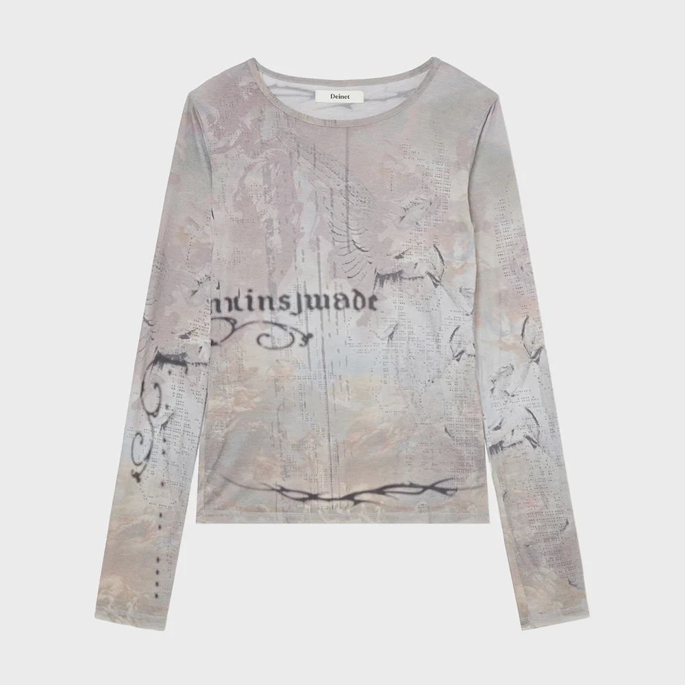 SHEER TATTOO LONGSLEEVE IN PURPLE