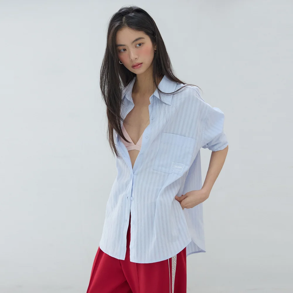 Shimmer Stripe Shirts Pale blue