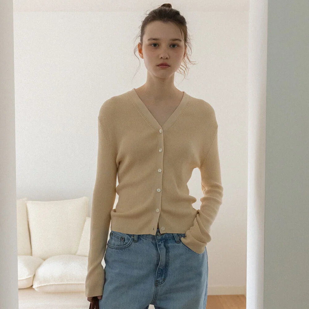 Jazz Silk Cardigan (Light Beige)