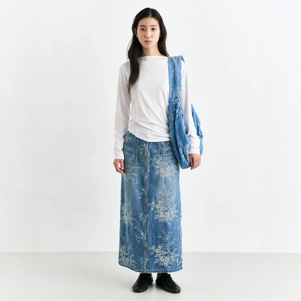 Flower Hline Skirt Blue (AG6227B02P)