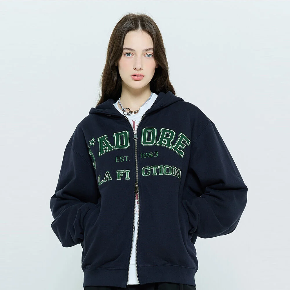 L6 BUTTON HOODIE ZIPUP(NAVY)