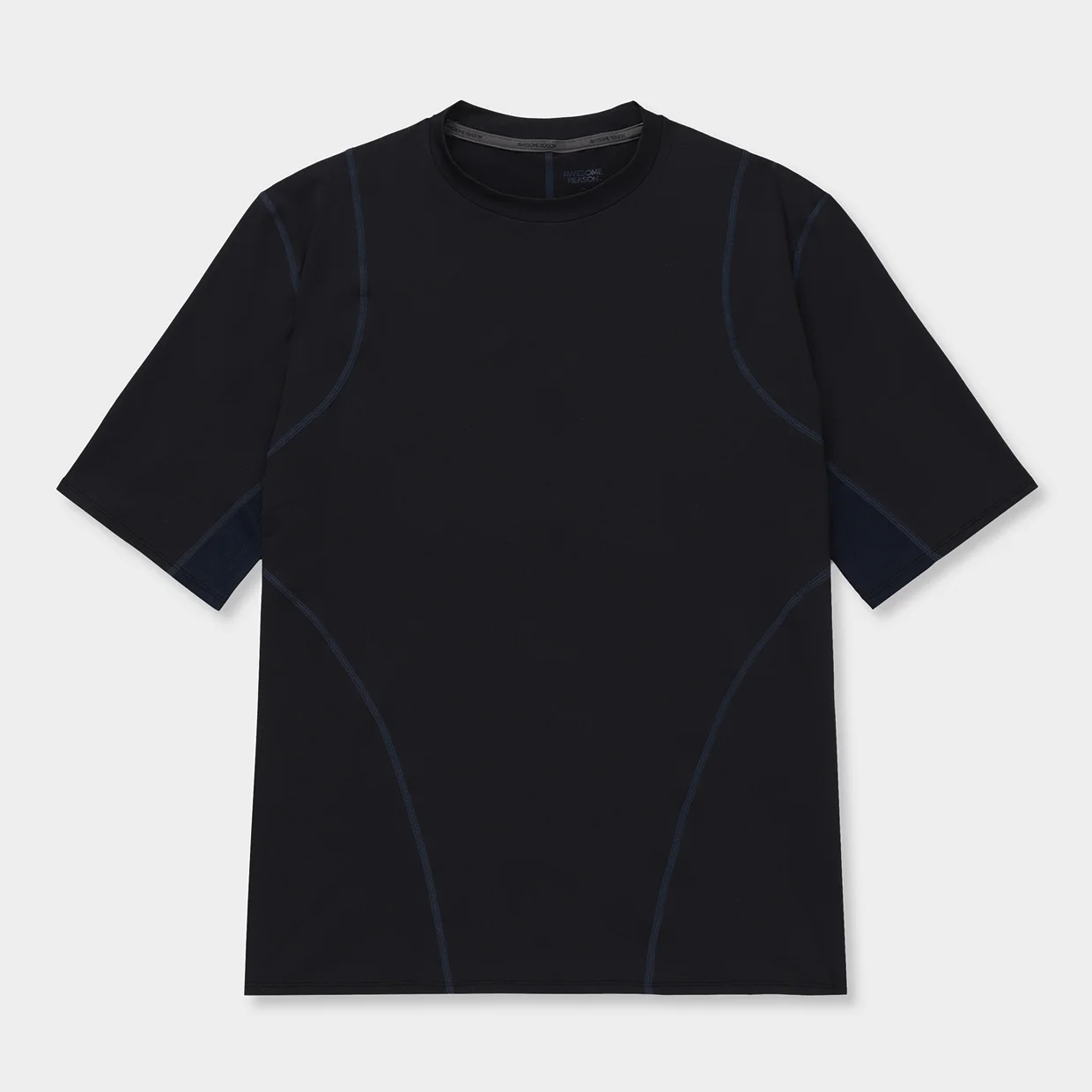 Lines Mid Sleeve_Mens, Black