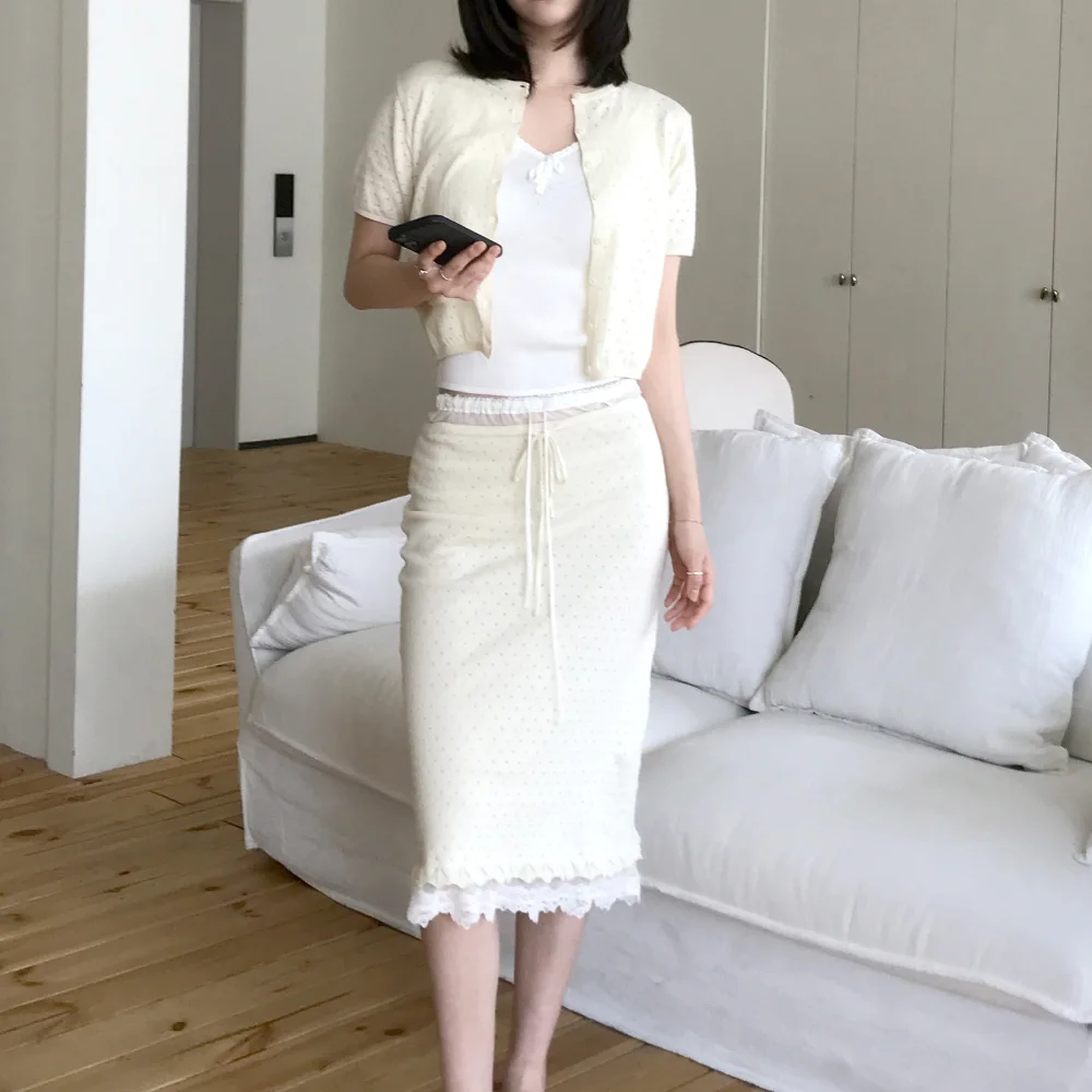 CADY LAYERED MIDI SKIRT (2COLOR)