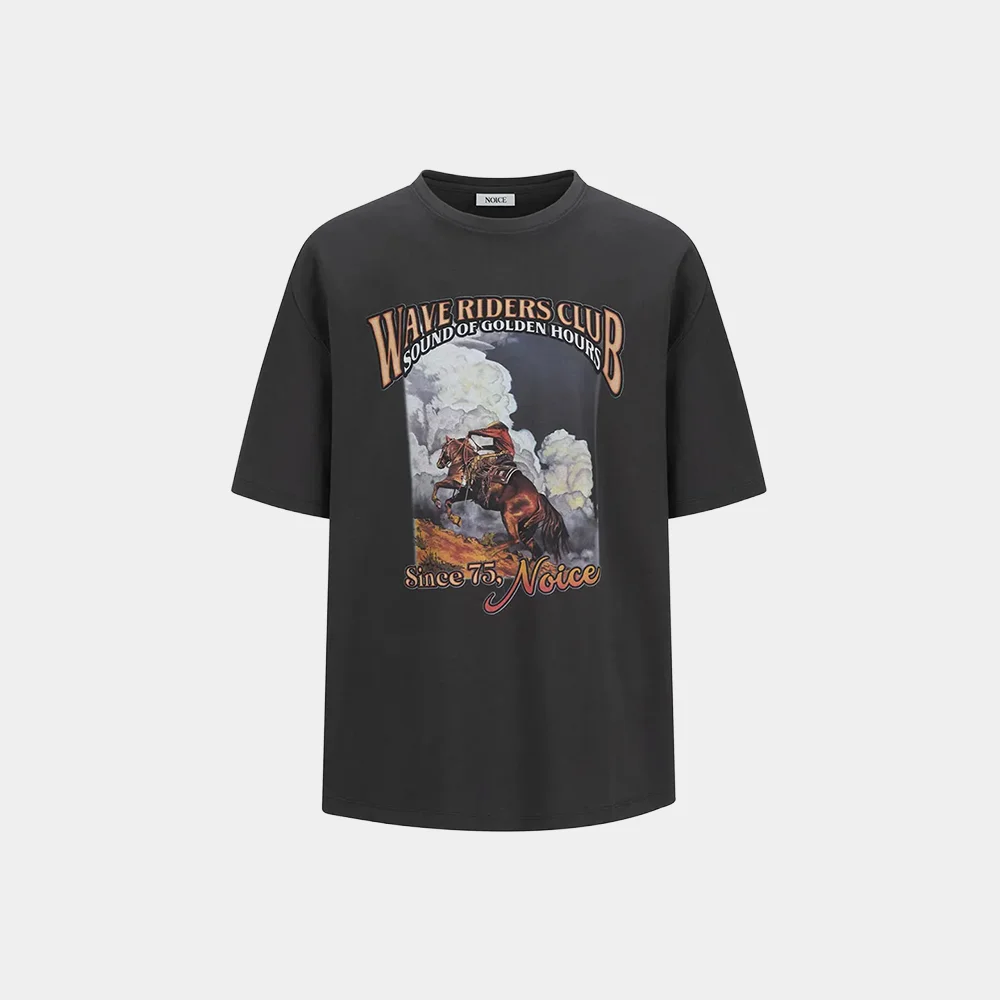 WESTERN RIDER GRAPHIC T-SHIRT - CHARCOAL