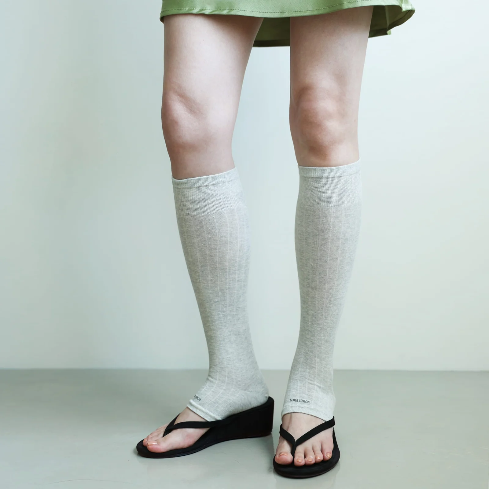 open toe knee-high socks (5colors) - 2PACK