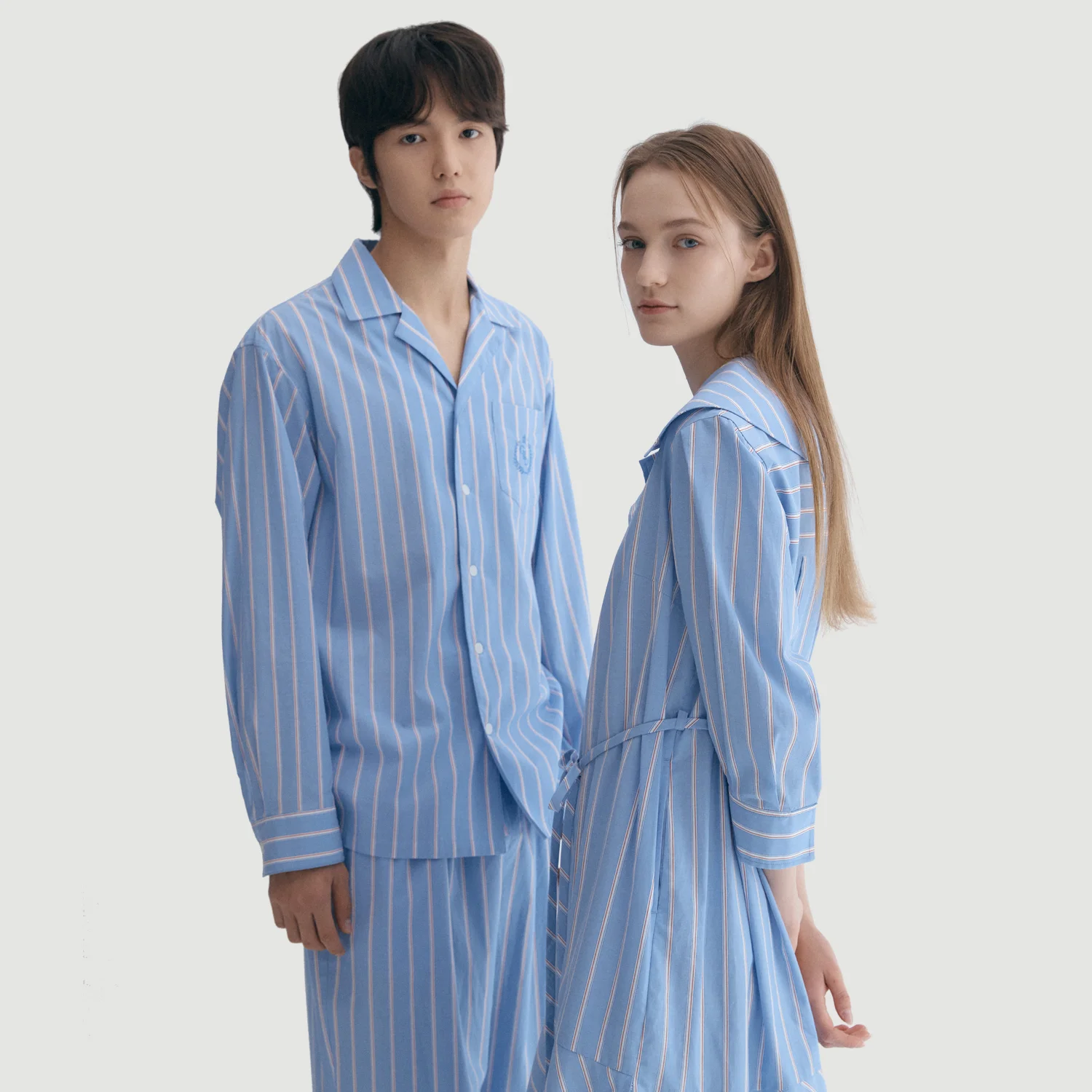海洋 條紋 睡衣 Pair 男女 SET (連衣裙)