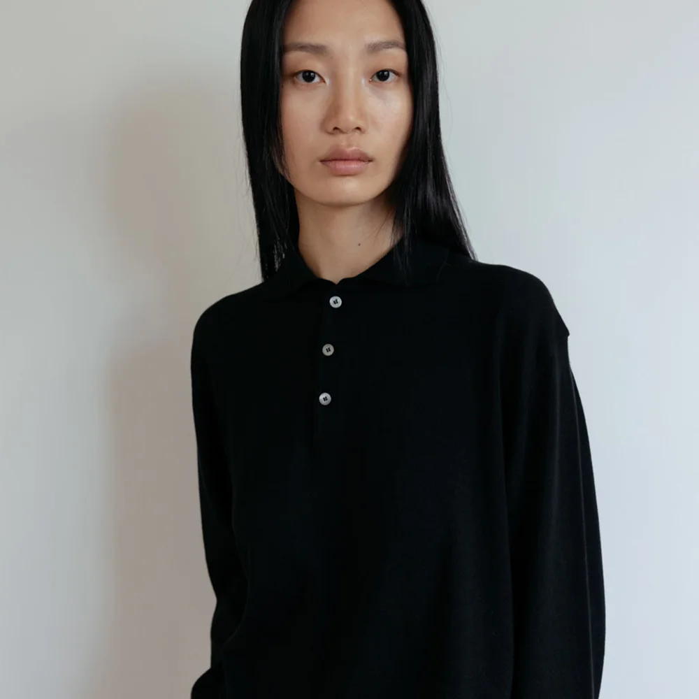 Cotton Loose Collar Knit (Black)