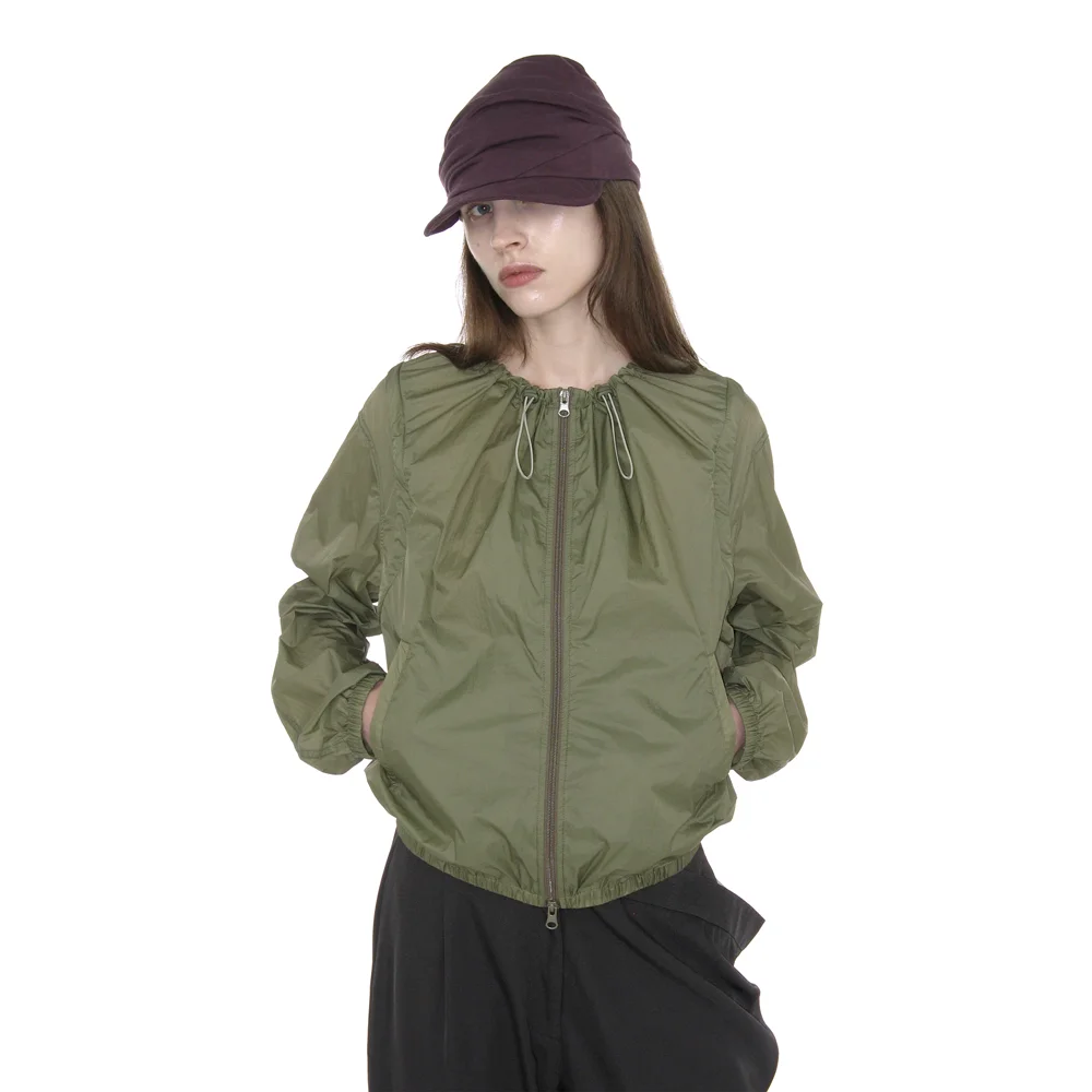 2WAY LIGHTWEIGHT SHIRRING JACKET_KHAKI