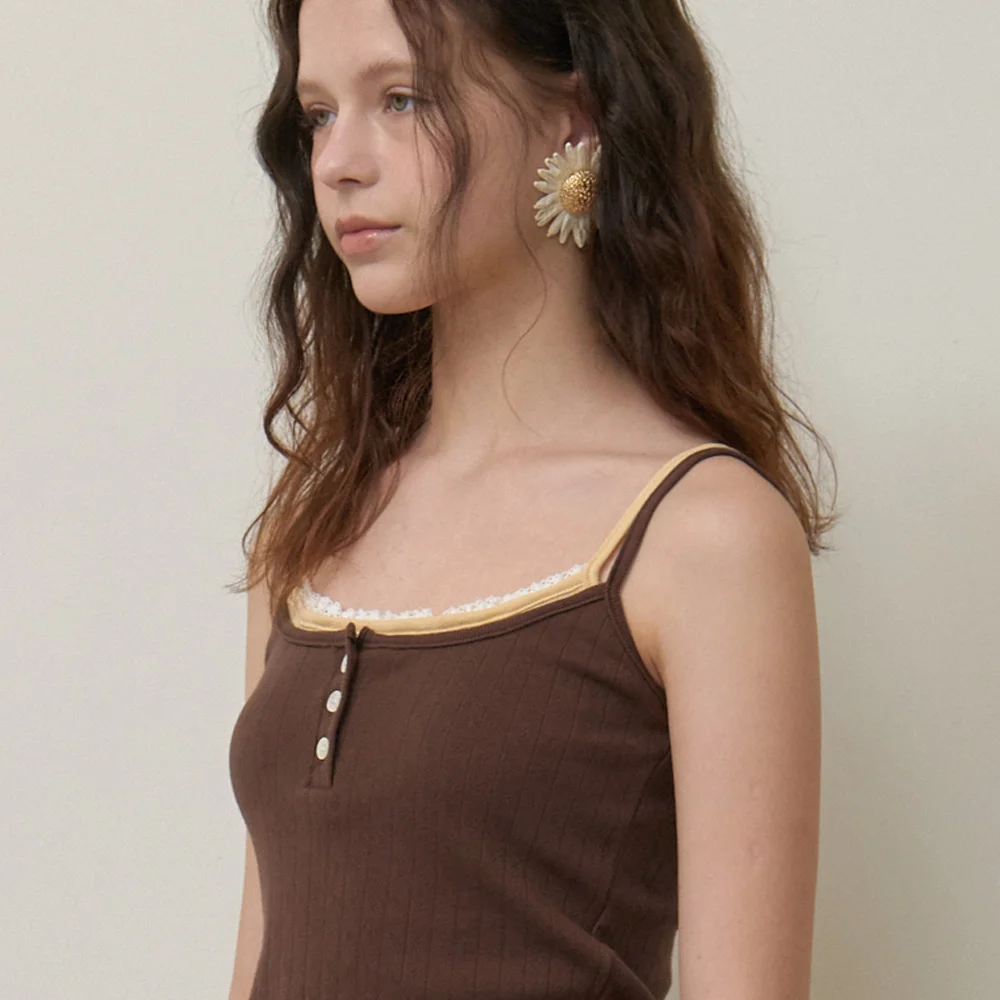 Diana 沖孔 層次 無袖 背心_Diana Sleeveless Top_2colors