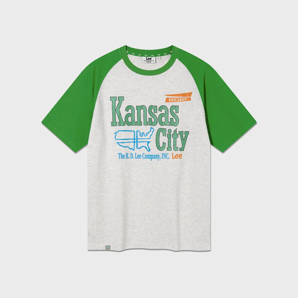 Kansas 插肩 短袖 T恤 綠色