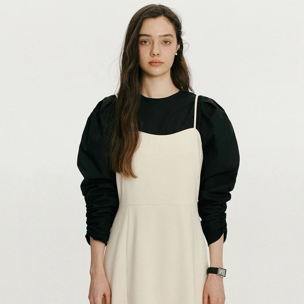 2 way volume blouse - Black