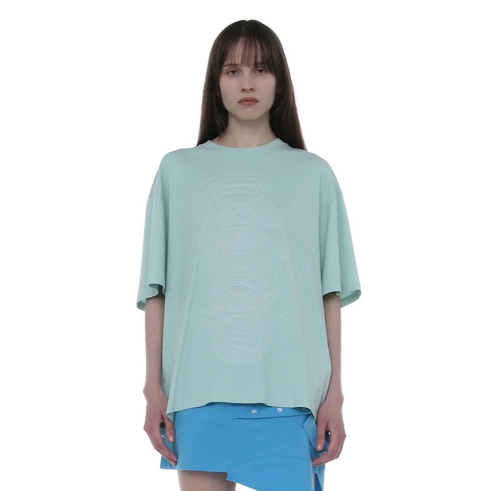 GEOMETRIC PARTS PRINTED TEE_EMERALD
