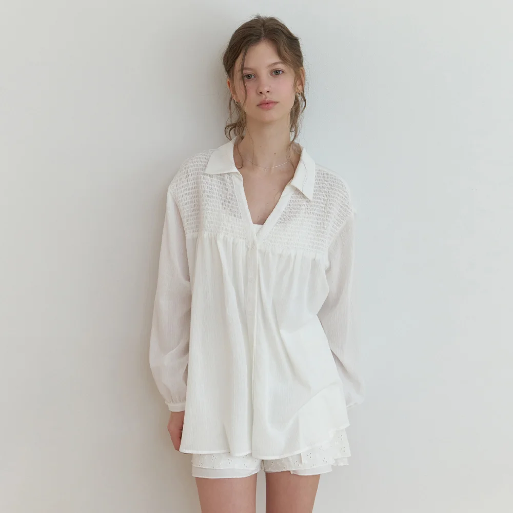 Nana wrinkle blouse (ivory)
