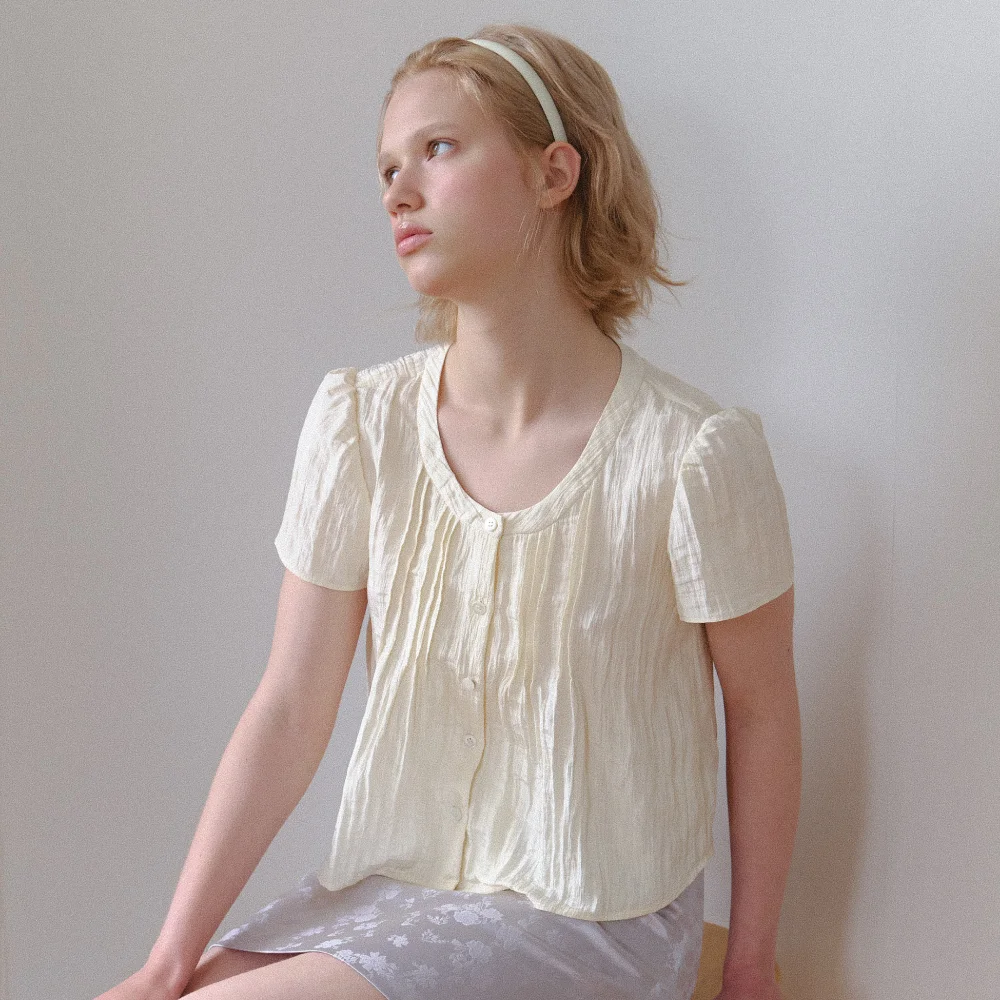 3次預訂 Crinkle Grace blouse_remon butter
