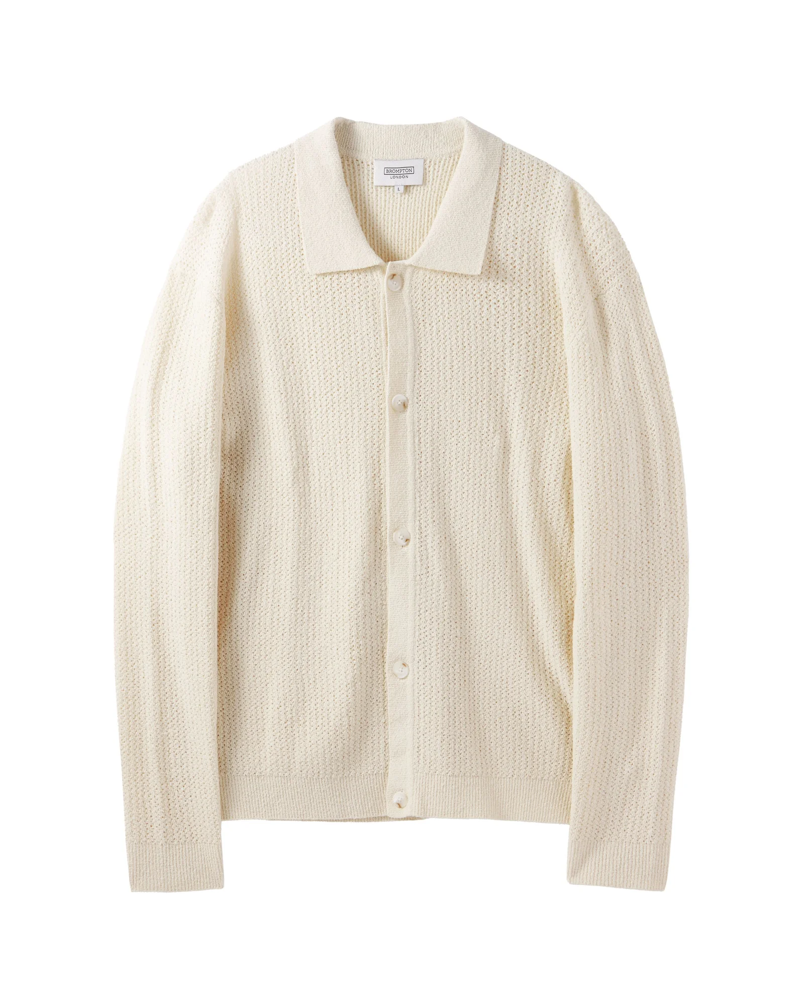 COLLAR NECK CARDIGAN - IVORY (P242MCD512)
