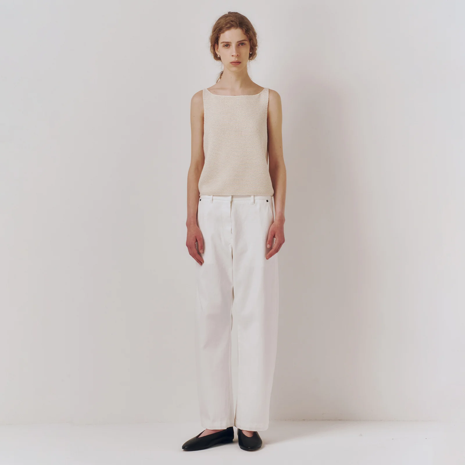 Washed Cotton Pants White