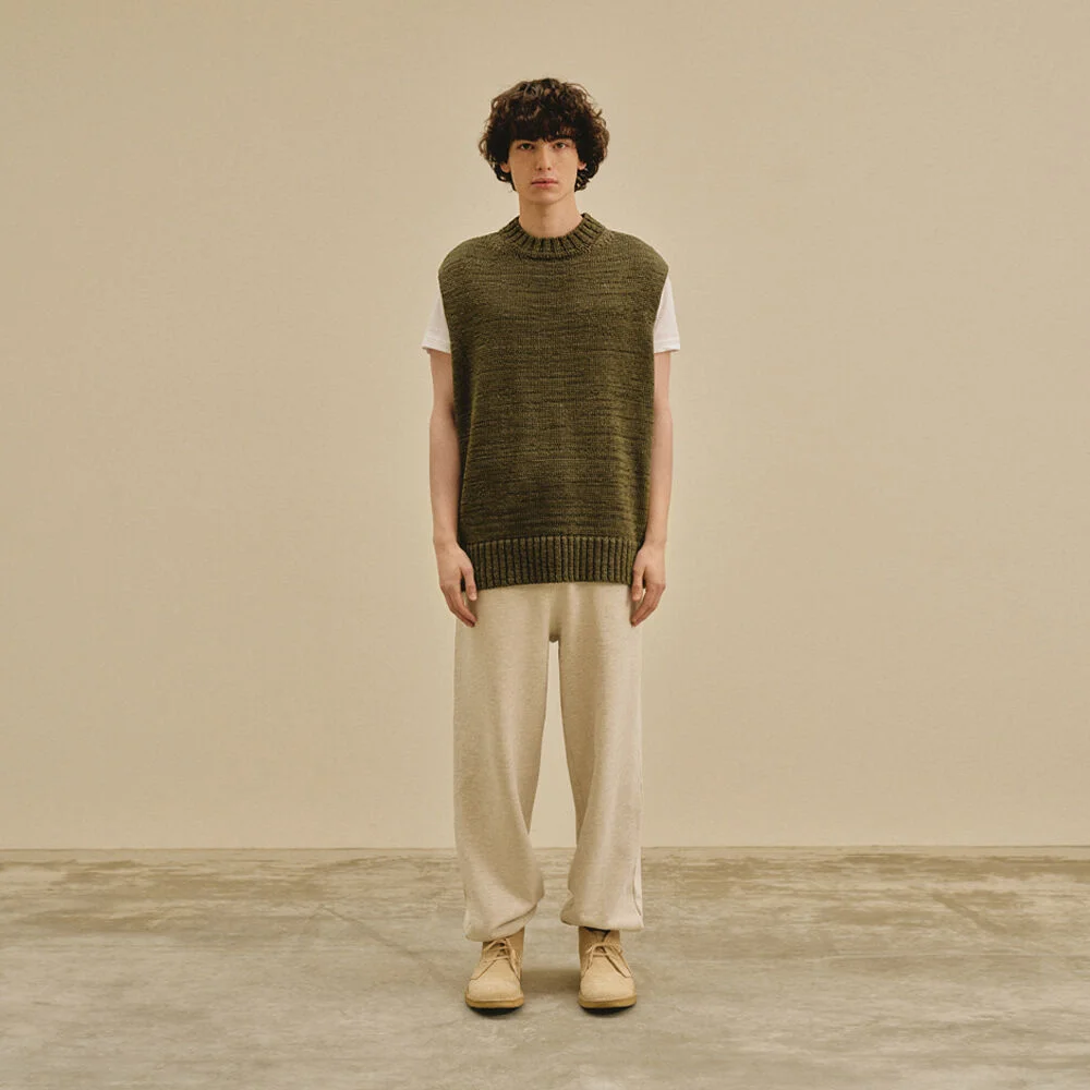 Tape Knit Vest_ Khaki
