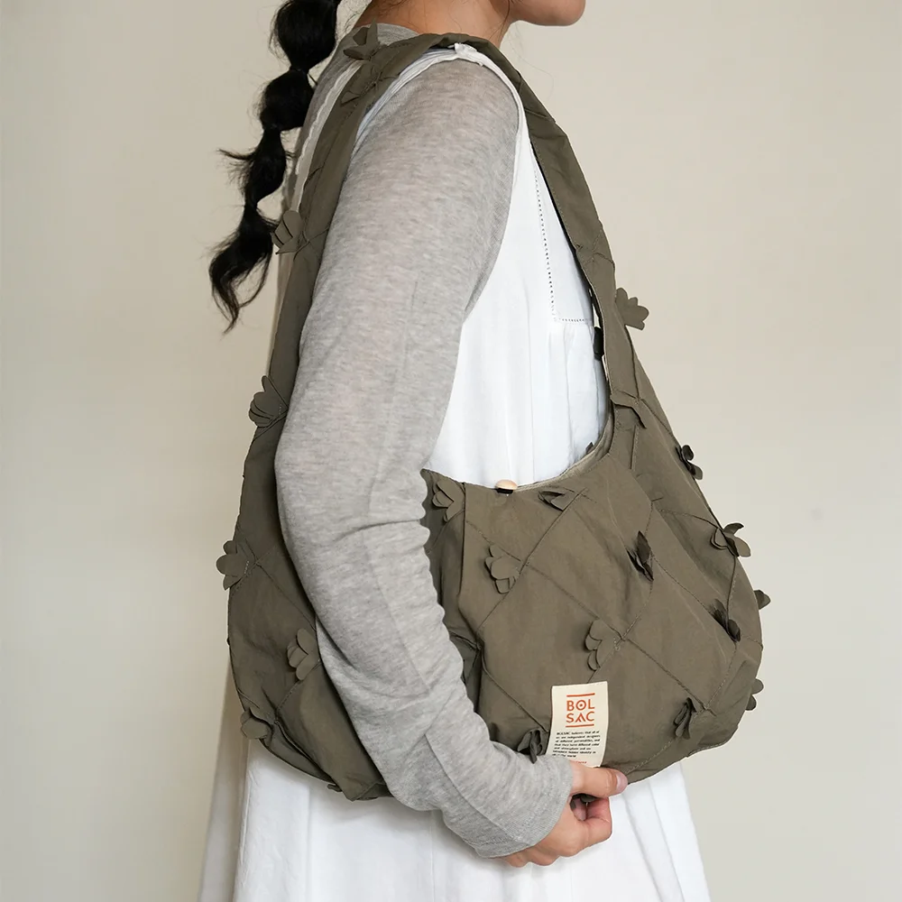 bloom shoulder bag _ sage khaki