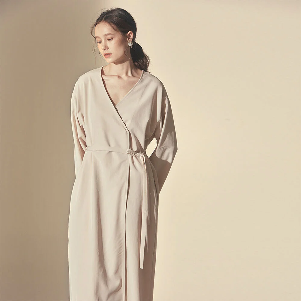STRING ONE-PIECE ROBE_Ivory