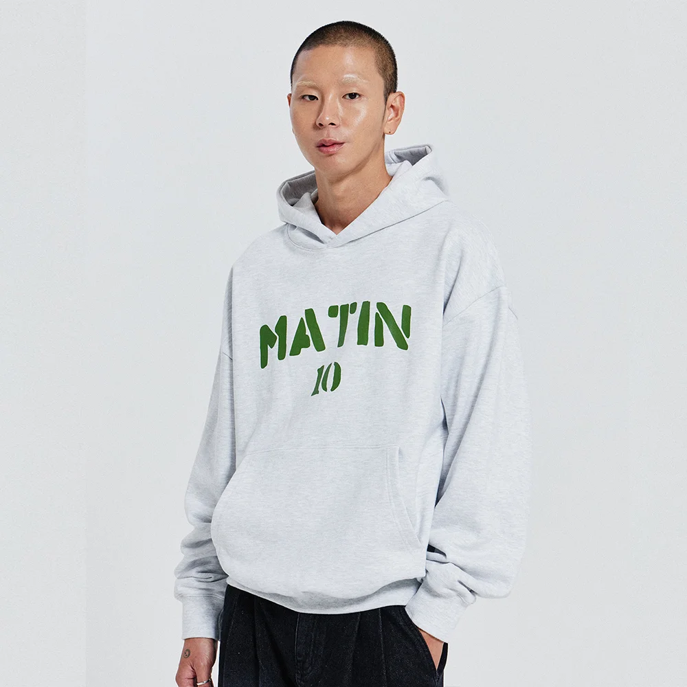 V.HEAVY HOOD SWEAT MATIN_1% MELANGE GRAY