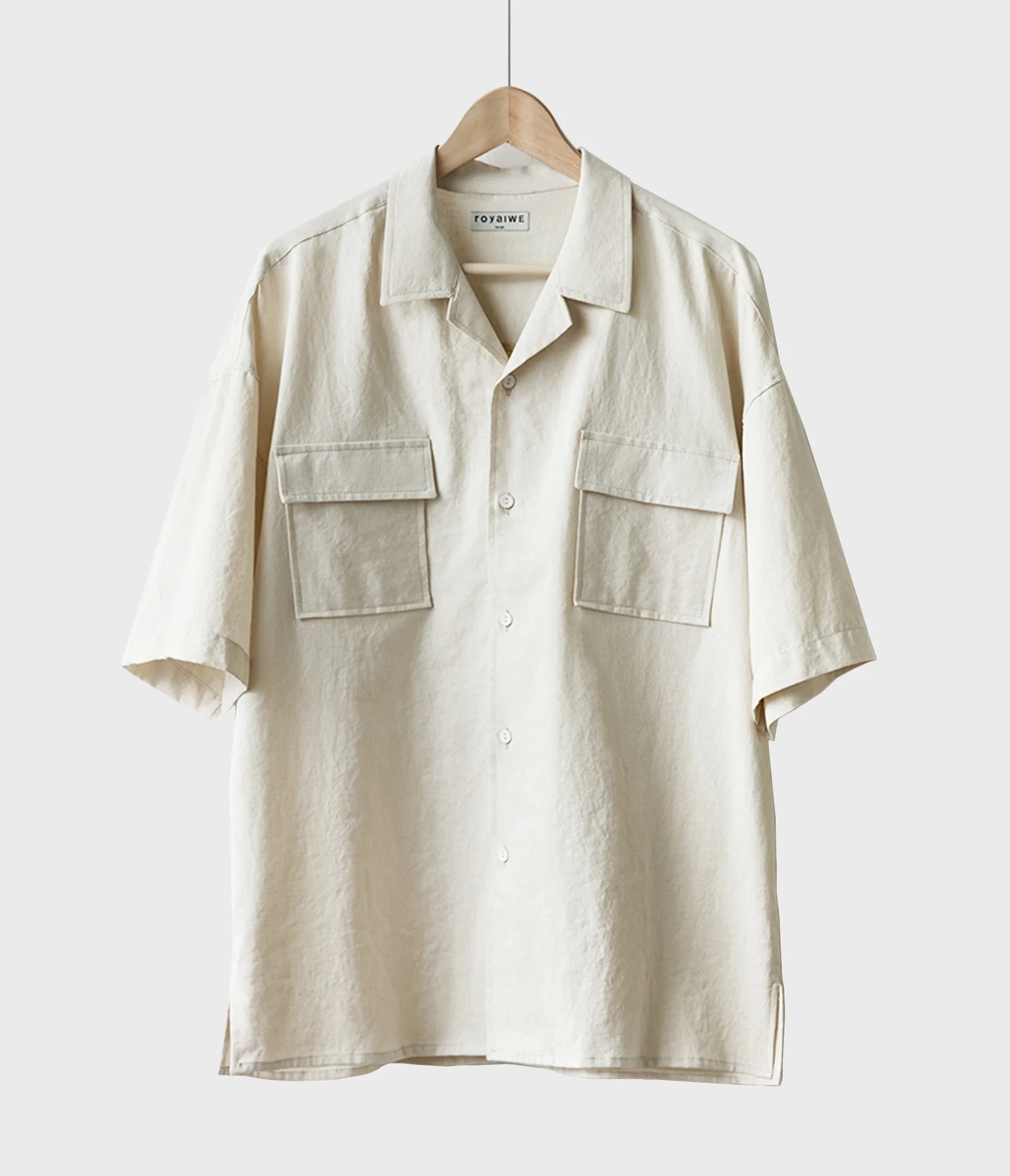 LINEN HALF SHIRTS_BEIGE