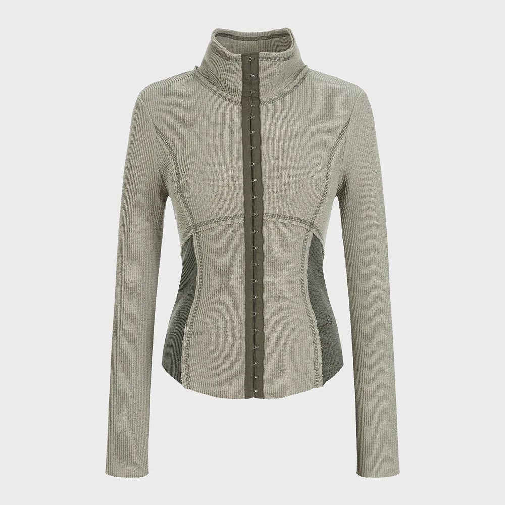HOOK SEAM LINE SLIM CARDIGAN BEIGE BQ4CG002