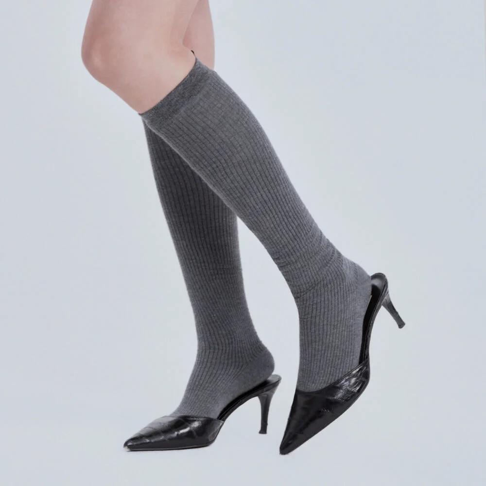 Sheer Rib Knee High Socks - 5 Colors