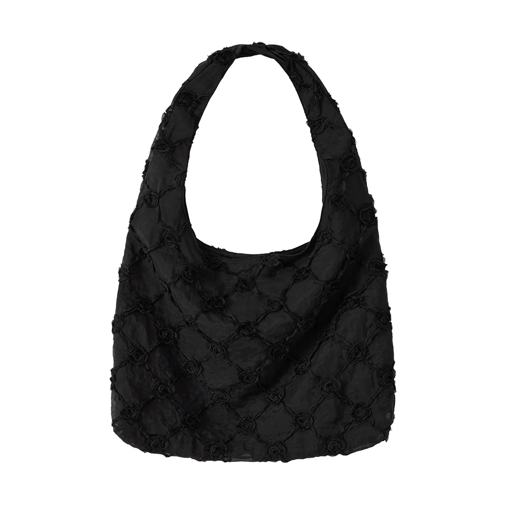 Floral Lace Shoulder Bag (black)