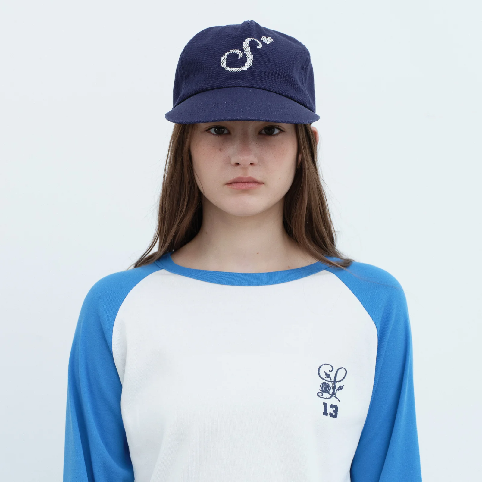 (3nd) S Heart Cross Stitch Cap