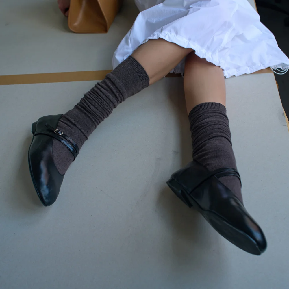 DOUBLE STRAP FLATS (SOFT BLACK)