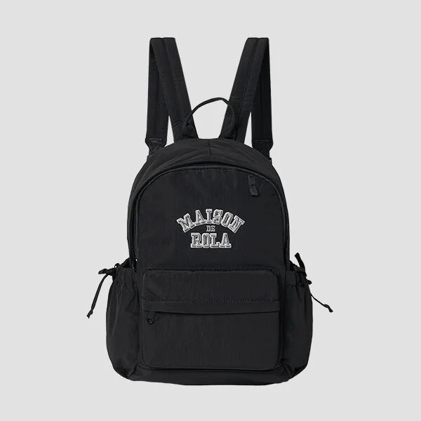 MAISON DE ROLA CAMPUS LOGO BACKPACK BLACK