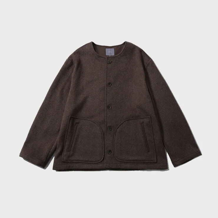 RANCH WOOL BLENDED CARDIGAN JACKET (BROWN)