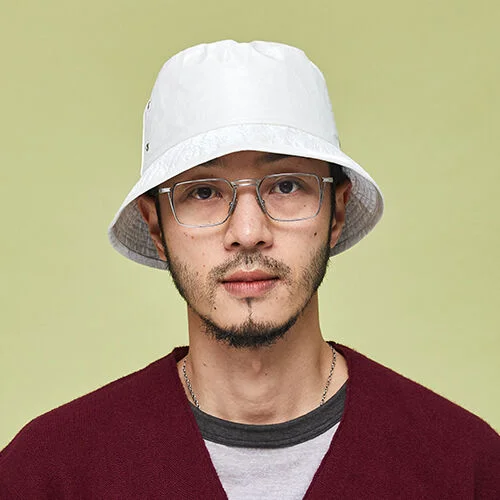 (Double Eyelet) Bucket Hat - White