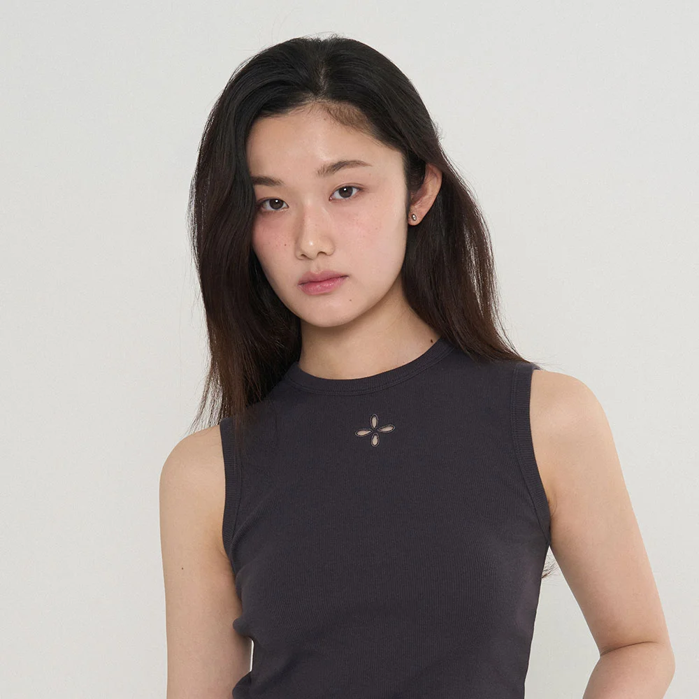 Signature Sleeveless Top_Charcoal