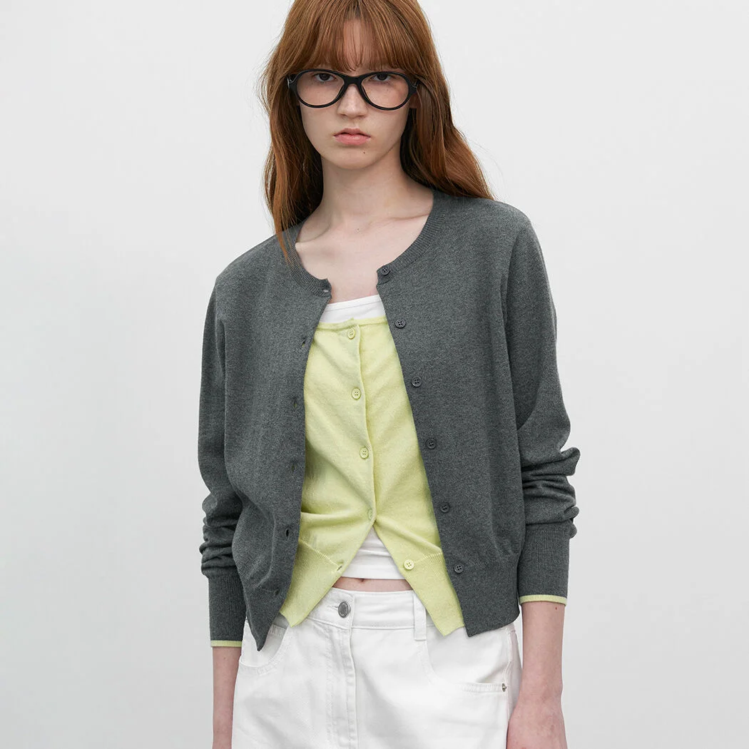 TWO-IN-ONE COLOR POINT CARDIGAN (CD-2254)