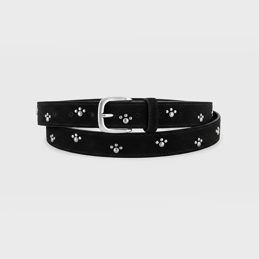 Paw Paw Suede Belt - 2colors 麂皮 鉚釘 腰帶