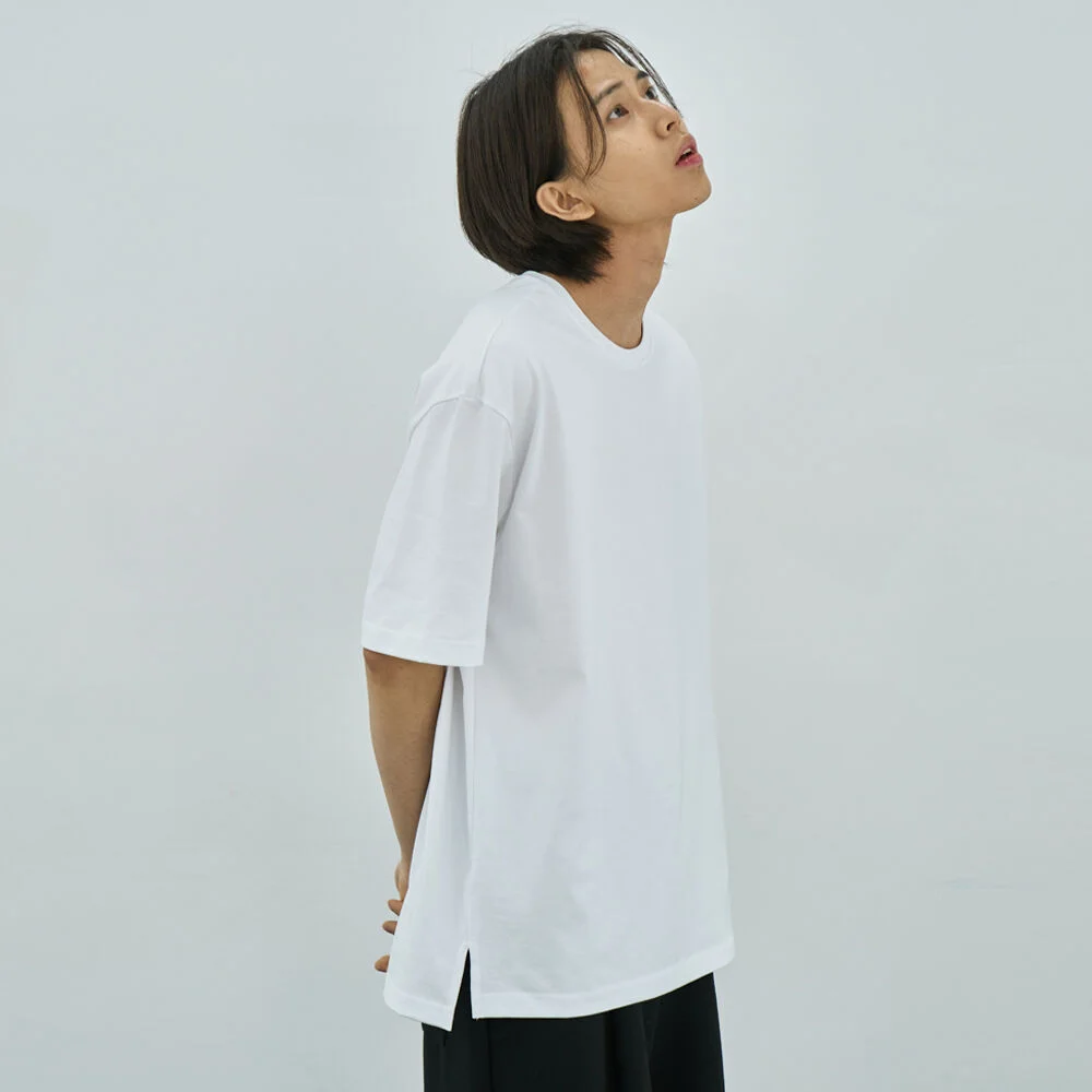 Relaxed cotton round half sleeve t-shirts