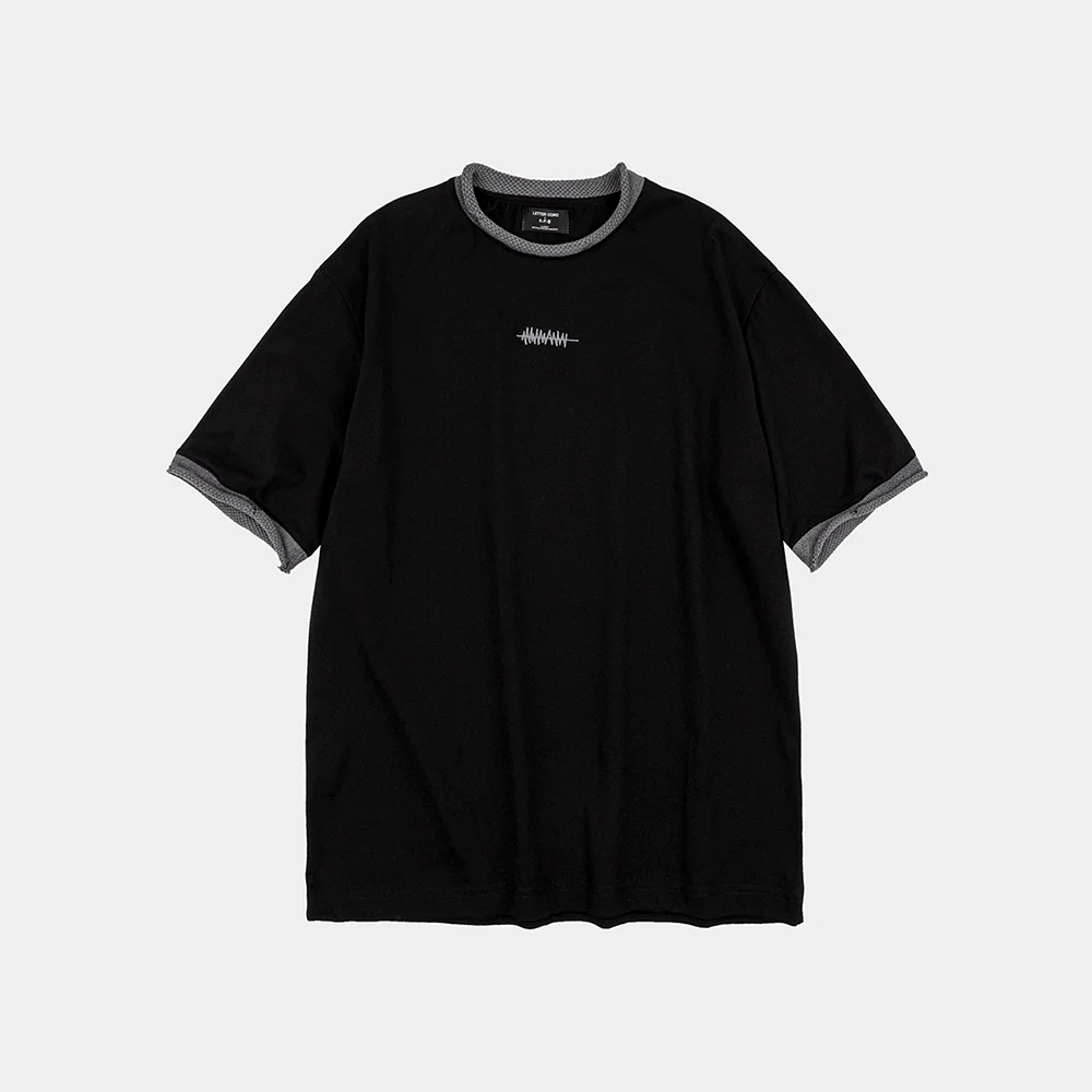 Mariner 圓領 Ringer 短袖T恤 黑色