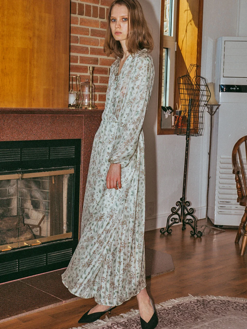Mint Flower Line Dress
