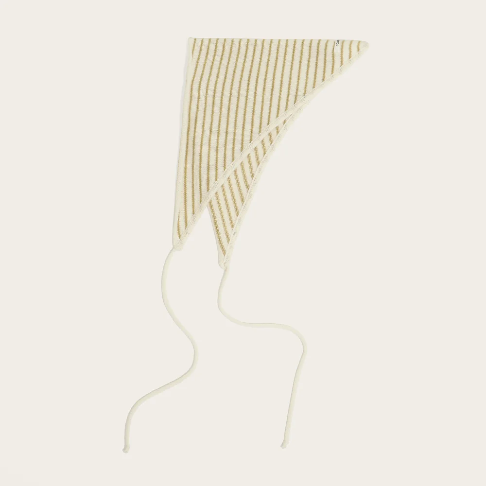 Wool Striped Knit Kerchief (Ivory)