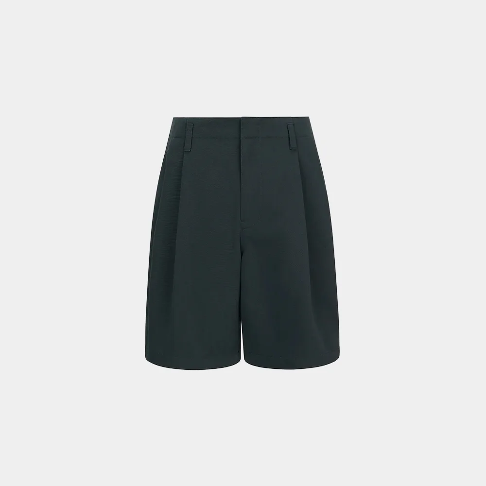 (M) STRUCTURED COTTON SHORTS - DARK GREEN