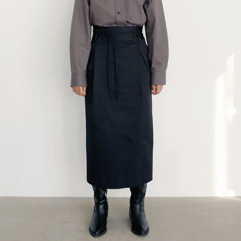 High-waist H Line Skirt / Black