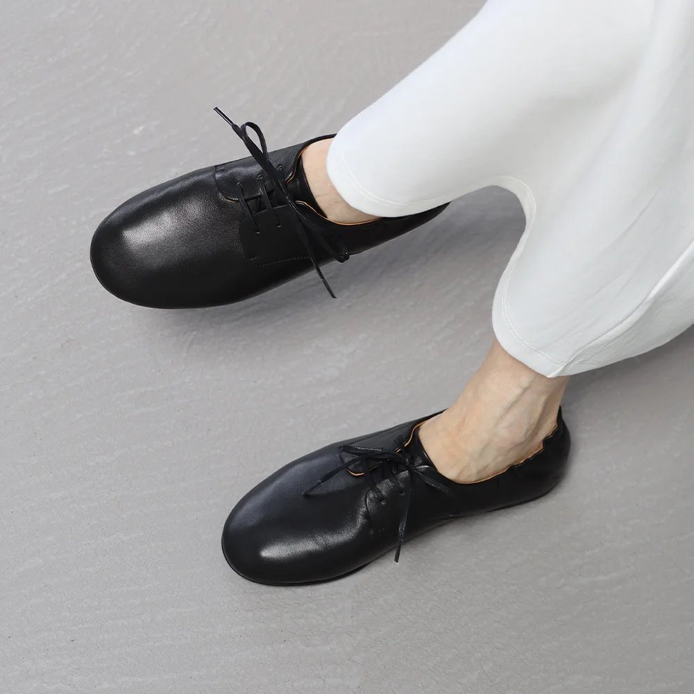 Gathered Slim Flat_26539_black