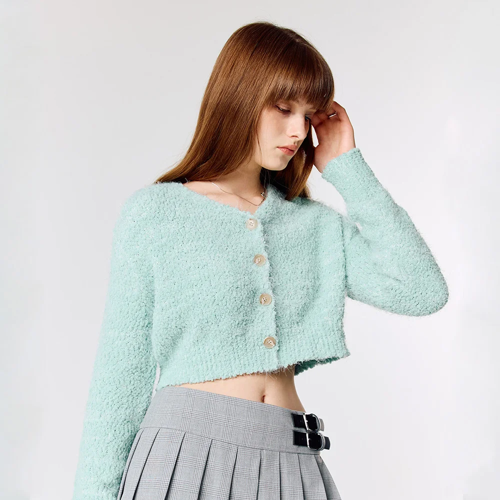L15 POPCORN CARDIGAN(MINT)