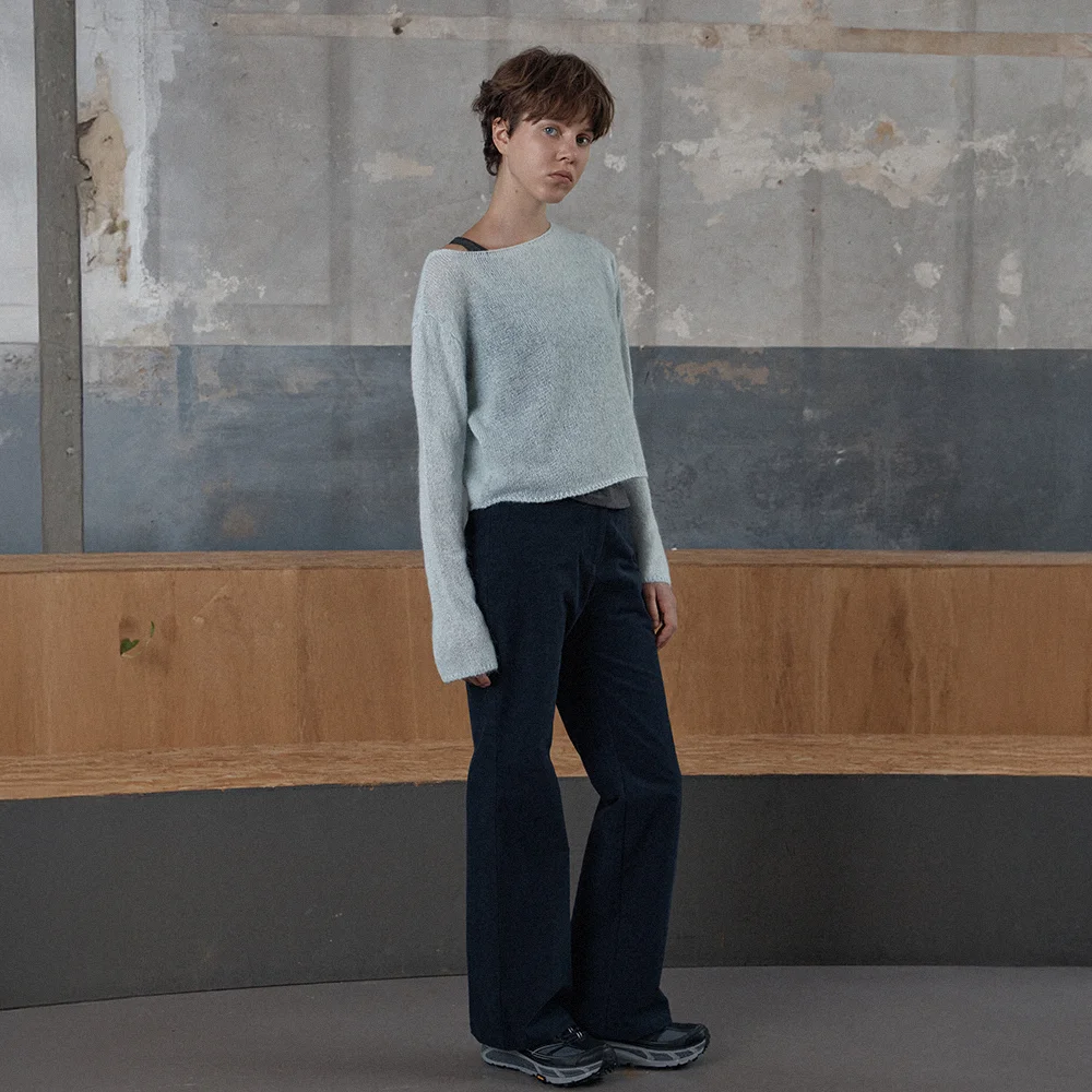 90s boatneck knit - sky