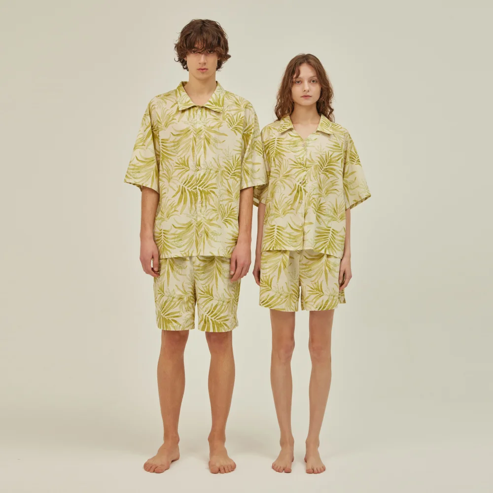 BALI PAJAMA COUPLE SET_lime green