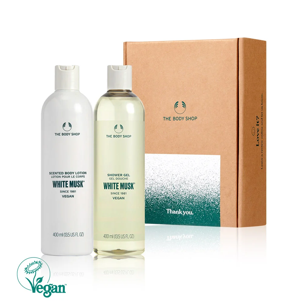 The Body Shop 白色 麝香 身體護理 2款 套裝(沐浴露400ml+身體乳400ml)